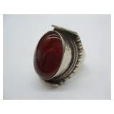 Silver Ring w/ Red Stone