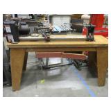 Lathe on Wood Table