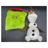Grinch Pillow & Frozen Olaf