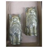 Brass Cat Bookends
