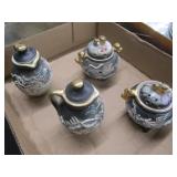 Japanese  Moriage Dragonware Cruet & Incense