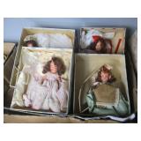 Four Storybook Dolls in Boxes