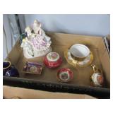 Victorian Figurine, Teacup Set, Dishes, Vase