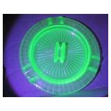 Uranium Glass Hazel Atlas Roulette Ashtray