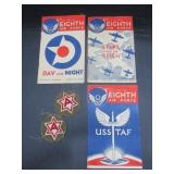 Eighth Air Force - 3 Magazines 1945, 2 Patches