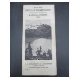 Washington National Forests- 1933 Fold-out Map