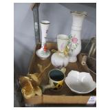Home D©cor - Vases, Goldtone Rose, Tin, Dish