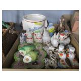 Dog Biscuit Jar, S/P Shakers, Floral Plate