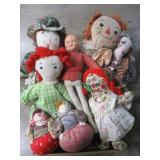 Variety of Dolls - Raggedy Ann & Others