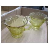 1930 Yellow Depression Glass Sugar Creamer