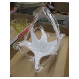 Hand Blown Art Glass Bowl - White