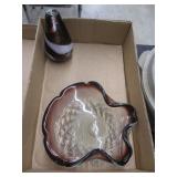 Amethyst Glass Oyster Bowl & Bud Vase