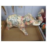 Ceramic Floral Elephant