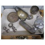 Silvertone Goblet, Brush, Dish, Creamer
