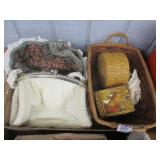 Beaded Purse, Baskets, Trinket Box, Lace
