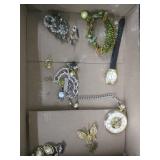 Costume Jewelry - Watches, Pins, Clip Earrings