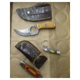 Three Damascus Knives