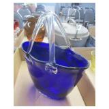 Cobalt Glass Handbag Vase