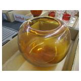 Amber Fishbowl Vase