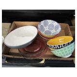 Bowl Assortment & Pink Glass Plates