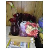 Glass Vases & Faux Floral