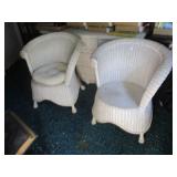 Pair of Wicker Barrel Chairs