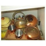 Copper Tea Kettle, Lidded Dishes, Cups