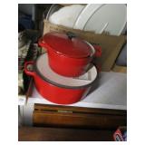 Enameled Lidded Cast Iron Pots