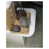 Cast Iron Teapot, Woven Basket