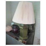 Brass Lamp w/Pleated Shade