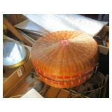Woven Basket w/Curtain Holders