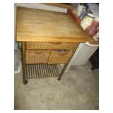 Rolling Butcher Block w/Contents