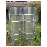 Four Metal Barrels - Empty