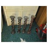 Four Spiral Candle Holders