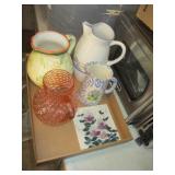Pitchers- Pink Hobnail, Portugal Pottery