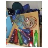 Votive Candles & Colored Bottles