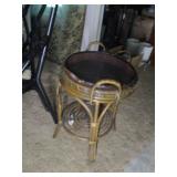 Woven Top Table & Wire Basket