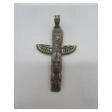 Totem Pole Pendant Marked Sterling