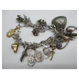 Charm Bracelet - Some Marked Sterling & 925
