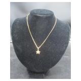 Star Pendant Necklace - Star Marked 14K