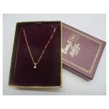 14K Necklace Italy - Did not test as diamond