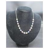 Bead & Chain Necklace Marked 925