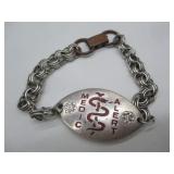 Medic Alert Bracelet Pendant Marked Sterling