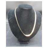 Herringbone Chain Necklace Marked 14K Italy
