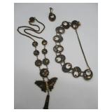 Necklace, Bracelet & One Earring Marked K24
