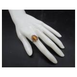 Amber Color Ring Marked 10K