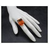 Sterling Ring w/Orange Stone