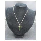 Cross Pendant Necklace Marked 925 Italy