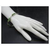 Silver Bracelet w/Green Stones