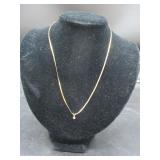 Diamond Pendant Necklace Marked 14K